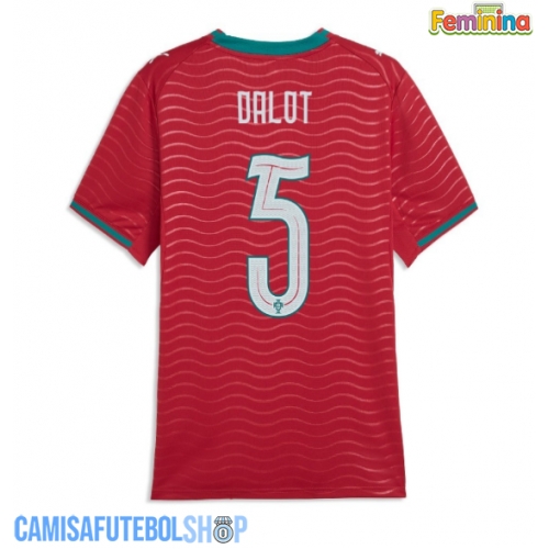 Camisa de time de futebol Portugal Diogo Dalot #5 Replicas 1º Equipamento Feminina Mundo 2026 Manga Curta